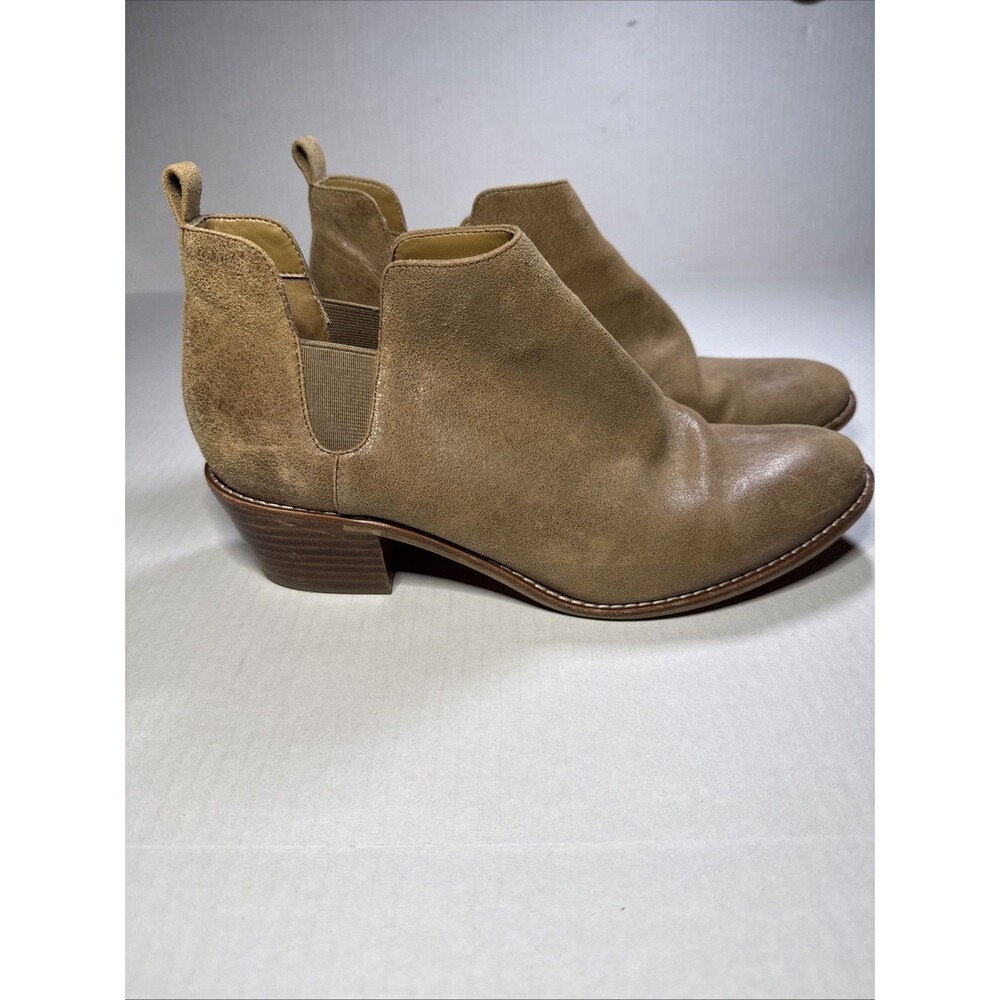 Aerosoles Delancy Suede Ankle Booties Women's 9M Taupe Block Heel Chelsea